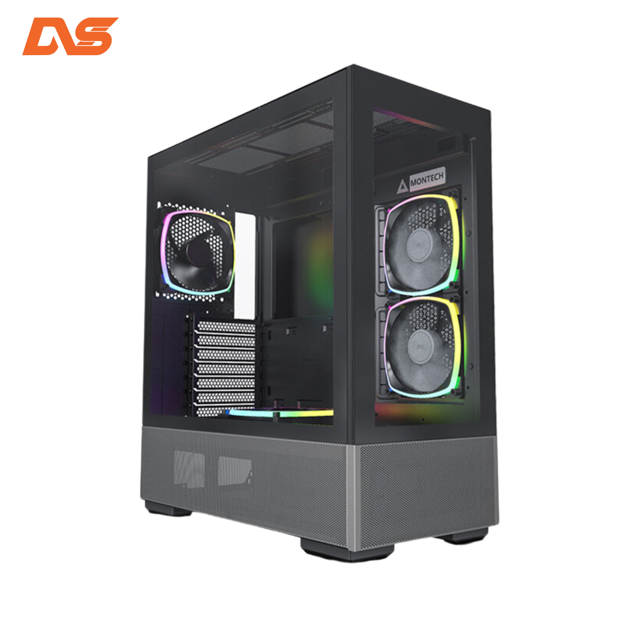 VỎ CASE MONTECH SKY TWO BLACK (ATX/MID TOWER/MÀU ĐEN/4 FAN ARGB)