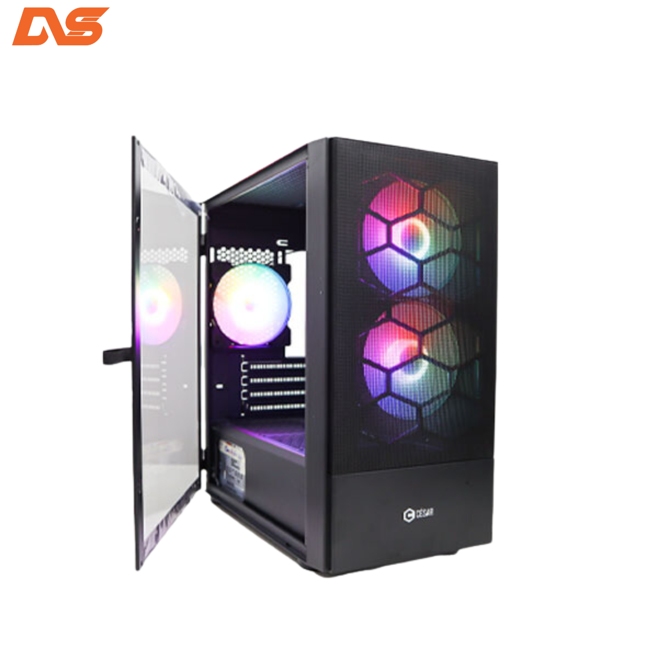 Vỏ Case César Light Black (sẵn 3 fan led rgb)