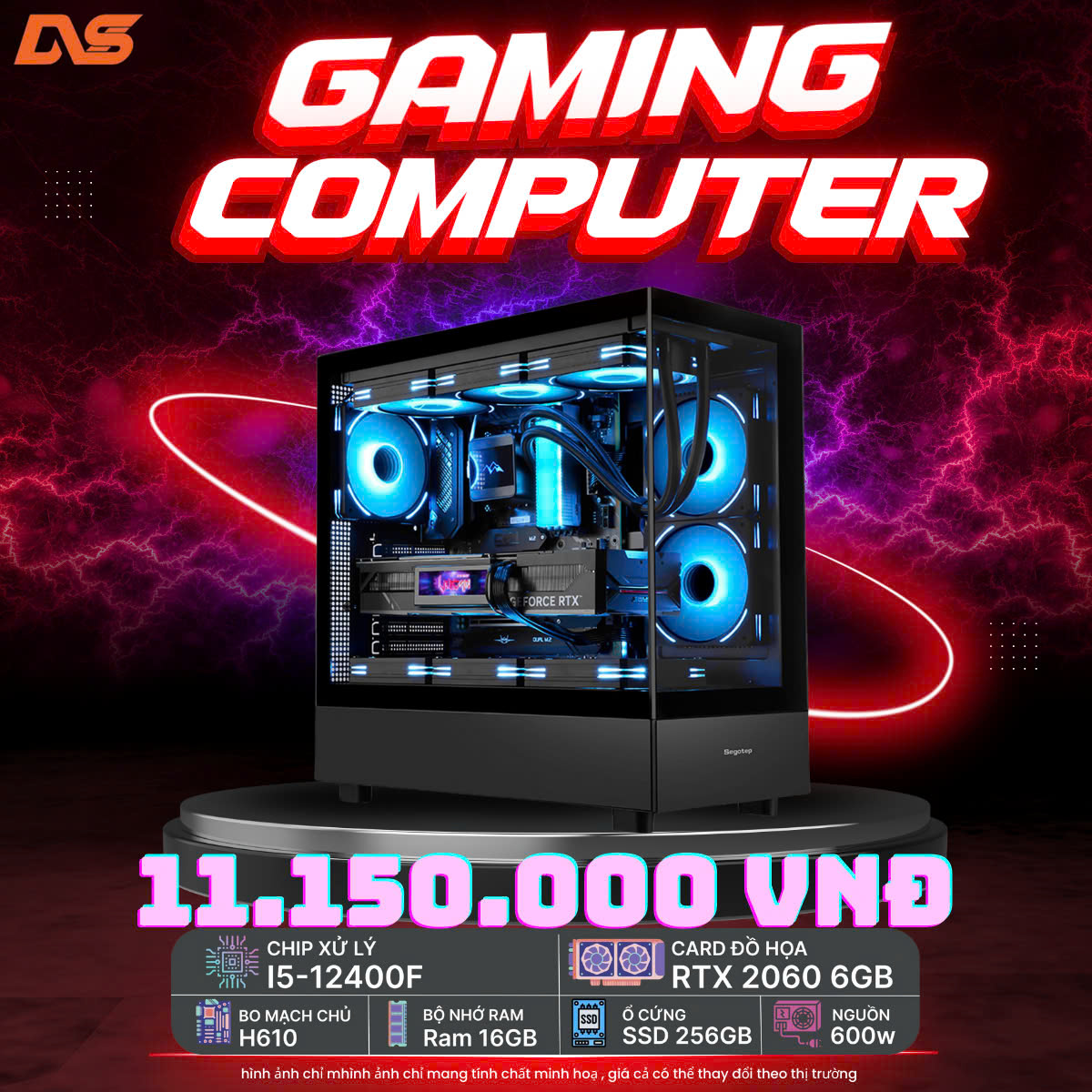 DVS PC Gaming quốc dân ( I5-12400F/  16GB/ RTX 2060Super 6GB )
