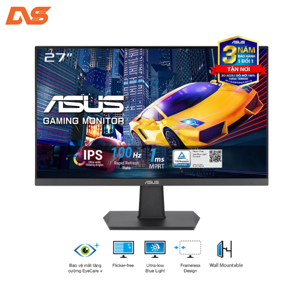 Màn hình ASUS VA27EHF 27" IPS 100Hz viền mỏng