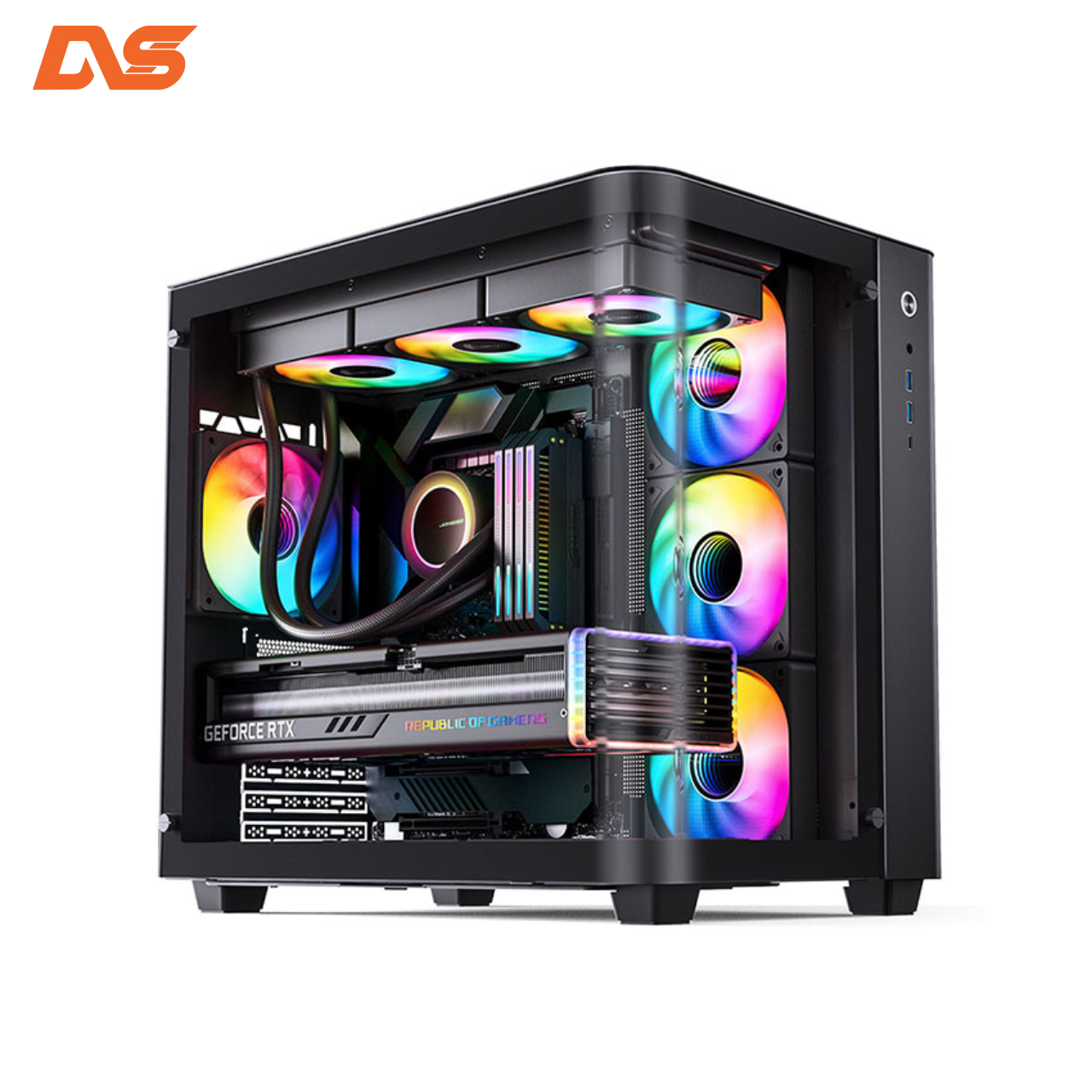 Vỏ case JONSBO TK-3 BLACK (ATX/Mid Tower/Màu Đen/Kính Cong)